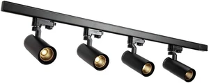 4-LED Track Lighting kit 3000 Lumens 4000K Ceiling Spot Lighting for Kitchen Living Room Bedroom Adjustable Track Head Easy Installation LED Bulbs Included Black 4-LED Track Lighting kit 3000 Lumens 4000K Ceiling Spot Lighting for Kitchen Living Room Bedroom Adjustable Track Head Easy Installation LED Bulbs Included Black