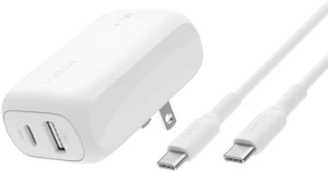 42W USB C and USB A Charger Block USB C to C Cable Included 42W USB C and USB A Charger Block USB C to C Cable Included