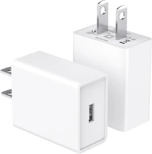 USB Wall Charger Block Plug 2Pack 5V 2A AC Power Adapter Cube UL Certified USB Wall Charger Block Plug 2Pack 5V 2A AC Power Adapter Cube UL Certified