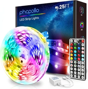 5050 LED Strip Lights 25ft Led Lights for Bedroom with 44 Keys IR Remote Controller and 12V Power Supply 5050 LED Strip Lights 25ft Led Lights for Bedroom with 44 Keys IR Remote Controller and 12V Power Supply