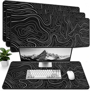 3 Pcs Large Gaming Mouse Pad Black with White Topographic Line 31.5 x 11.8in Anti-Slip Rubber Base Mousepad XL Keyboard Mouse Mat for Home Office 3 Pcs Large Gaming Mouse Pad Black with White Topographic Line 31.5 x 11.8in Anti-Slip Rubber Base Mousepad XL Keyboard Mouse Mat for Home Office