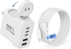 6 in 1 Fast Charger for Watch Charger with 60W 10FT USB C-USB C Cable 6 in 1 Fast Charger for Watch Charger with 60W 10FT USB C-USB C Cable