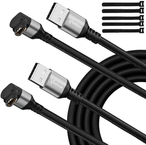 Right-Angle Garmin Watch Charger Cable 6 FT-2 Pack 90 Degree USB A to Garmin Braided Fast Charging Adapter Cord for Garmin Fenix Forerunner Instinct Venu Vivoactive Epix Tactix Right-Angle Garmin Watch Charger Cable 6 FT-2 Pack 90 Degree USB A to Garmin Braided Fast Charging Adapter Cord for Garmin Fenix Forerunner Instinct Venu Vivoactive Epix Tactix