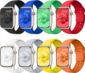 8 Pack Silicone Bands Compatible with Watch Band Women Men 8 Pack Silicone Bands Compatible with Watch Band Women Men