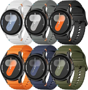 Sport Band for Galaxy Watch 7 Band 40mm 44mm No Gap Soft Silicone Strap for Galaxy Watch 6 5 4 FE Band 40mm 44mm/Galaxy Watch 6/4 Classic 47mm 43mm 46mm 42mm/Watch 5 pro 45mm Men Women 6 Pack Sport Band for Galaxy Watch 7 Band 40mm 44mm No Gap Soft Silicone Strap for Galaxy Watch 6 5 4 FE Band 40mm 44mm/Galaxy Watch 6/4 Classic 47mm 43mm 46mm 42mm/Watch 5 pro 45mm Men Women 6 Pack