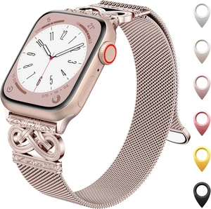Mesh Sculpted Metal Detail Loop Compatible with Watch Bands for Women Mesh Sculpted Metal Detail Loop Compatible with Watch Bands for Women