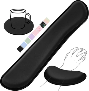 Keyboard Wrist Rest Set Gel Memory Foam 3-Piece Black Keyboard Wrist Rest Set Gel Memory Foam 3-Piece Black