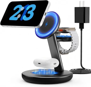 3 in 1 Magnetic Wireless Charger Stand for iPhone Watch AirPods 3 in 1 Magnetic Wireless Charger Stand for iPhone Watch AirPods