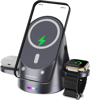 Magnetic 3 in 1 Wireless Charger for iPhone Series& AirPods& iWatch Magnetic 3 in 1 Wireless Charger for iPhone Series& AirPods& iWatch