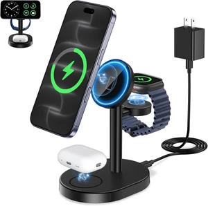 Mag-Safe Charger 3 in 1 Charging Station for iPhone Watch AirPods Mag-Safe Charger 3 in 1 Charging Station for iPhone Watch AirPods