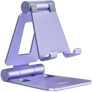 Full Aluminum Dual Folding Cell Phone Stand for Desk Purple Full Aluminum Dual Folding Cell Phone Stand for Desk Purple
