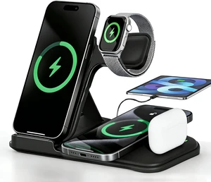 5 in 1 Wireless Charging Station for Multiple Devices Premium Fast Charging Stand for Android Dual Phone Dock with USB Port for Desk Nightstand 5 in 1 Wireless Charging Station for Multiple Devices Premium Fast Charging Stand for Android Dual Phone Dock with USB Port for Desk Nightstand