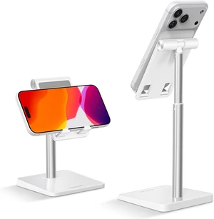 CA02 Cell Phone Stand with Charging Hole for Desk Lightweight Silver CA02 Cell Phone Stand with Charging Hole for Desk Lightweight Silver