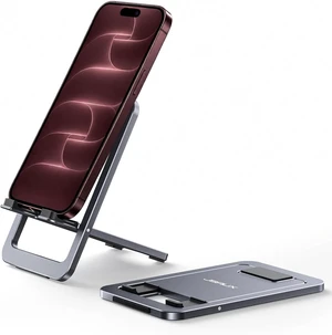 Fold-Flat Cell Phone Stand Adjustable Desk Holder-Gray Fold-Flat Cell Phone Stand Adjustable Desk Holder-Gray