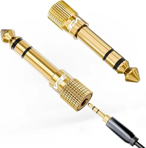 3.5mm to 1/4 Adapter Stereo Headphone Adapter 24K Gold-Plated 2-Pack 3.5mm to 1/4 Adapter Stereo Headphone Adapter 24K Gold-Plated 2-Pack