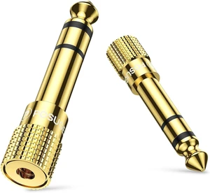 6.35mm 1/4 Male to 3.5mm 1/8 Female Headphone Jack Adapter 2 Pack 6.35mm 1/4 Male to 3.5mm 1/8 Female Headphone Jack Adapter 2 Pack