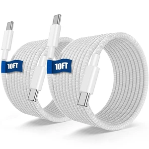USB C to C Fast Charger Cable 10ft 60W Long Fast Charge Type C to C Charging Cord Wire for iPhone Duo/18 Pro 17 Pro Max/17 Air/16 Pro/15 Plus iPad Pro 12.9/11 inch/Mini/Air MacBook Samsung USB C to C Fast Charger Cable 10ft 60W Long Fast Charge Type C to C Charging Cord Wire for iPhone Duo/18 Pro 17 Pro Max/17 Air/16 Pro/15 Plus iPad Pro 12.9/11 inch/Mini/Air MacBook Samsung