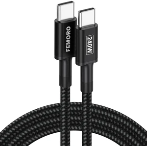 USB C to USB C Cable 3ft 240 Watt Fast Charging USBC Charger Cord Black USB C to USB C Cable 3ft 240 Watt Fast Charging USBC Charger Cord Black