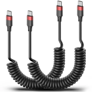 Coiled USB C to USB C Cable 2 Pack Retractable Type C Carplay Cord Coiled USBC Android Auto Cable for Galaxy S24/S23/S22 iPhone 15/16 Pixel 8 One Plus 12 Moto G8 and CarPlay Coiled USB C to USB C Cable 2 Pack Retractable Type C Carplay Cord Coiled USBC Android Auto Cable for Galaxy S24/S23/S22 iPhone 15/16 Pixel 8 One Plus 12 Moto G8 and CarPlay