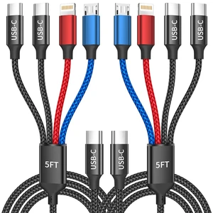 USB C 4 in 1 Charging Cable Charging Cords for Multiple Devices 2Pack 5FT USB C 4 in 1 Charging Cable Charging Cords for Multiple Devices 2Pack 5FT