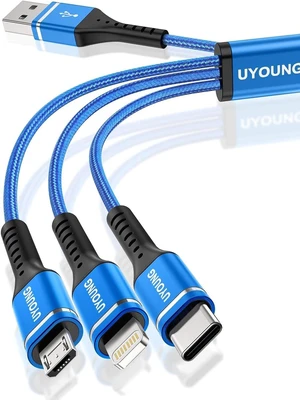 Short Multiple Charger Cord 3 in 1 USB Cable Universal Charger 1FT 2Pack Short Multiple Charger Cord 3 in 1 USB Cable Universal Charger 1FT 2Pack