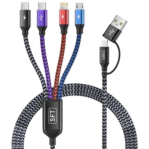USB C/A Multi Charging Cable 4 in 2 Dual USBC Multiple Charger Cord USB C/A Multi Charging Cable 4 in 2 Dual USBC Multiple Charger Cord