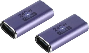 240W USB C Female to Female Adapter 2 Pack USB C to USB C Coupler Extender 240W USB C Female to Female Adapter 2 Pack USB C to USB C Coupler Extender