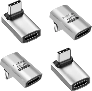4 Pack 90 Degree USB C Right Angle Adapter Right Angle USB C Male to Female 4 Pack 90 Degree USB C Right Angle Adapter Right Angle USB C Male to Female