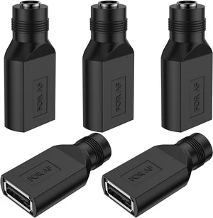 5Pack DC 5.5mm x 2.1mm Female to USB A Female Power Adapter 5Pack DC 5.5mm x 2.1mm Female to USB A Female Power Adapter