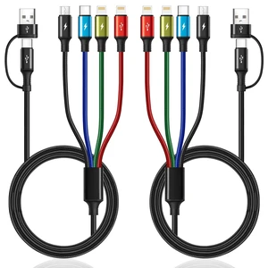 6 in 1 Multiple Charging Cable USBA/C Universal Charging Cords 2Pack 4Ft 6 in 1 Multiple Charging Cable USBA/C Universal Charging Cords 2Pack 4Ft