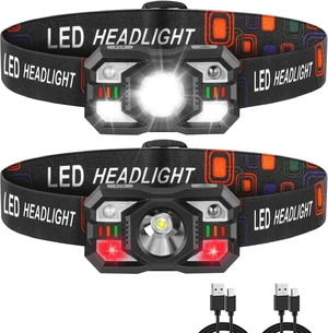 2Pack LED Headlamp Rechargeable Super Bright Head lamp for Adults 2Pack LED Headlamp Rechargeable Super Bright Head lamp for Adults