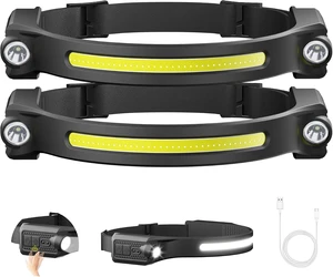 LED Headlamp Rechargeable 2 Pack Motion Sensor Head Light LED Headlamp Rechargeable 2 Pack Motion Sensor Head Light