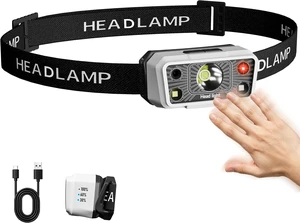 Rechargeable LED Headlamp 300 Lumens USB Headlight with Motion Sensor 5 Modes LED Light 1500mAh Built-in Battery IPX4 Waterproof Head Torch for Camping Running Hiking Fishing Rechargeable LED Headlamp 300 Lumens USB Headlight with Motion Sensor 5 Modes LED Light 1500mAh Built-in Battery IPX4 Waterproof Head Torch for Camping Running Hiking Fishing