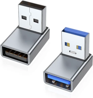 90 Degree USB 3.0 Adapter 2 Pack Up and Down Angle Grey 90 Degree USB 3.0 Adapter 2 Pack Up and Down Angle Grey