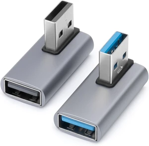 90 Degree USB3.0 Adapter (2 Pack) Left Angle and Right Angle 3.0 USB A Male to Female Converter Extender for PC Laptop USB A Charger Power Bank and More USB3.0 Expansion Adapter 90 Degree USB3.0 Adapter (2 Pack) Left Angle and Right Angle 3.0 USB A Male to Female Converter Extender for PC Laptop USB A Charger Power Bank and More USB3.0 Expansion Adapter