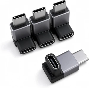 90 Degree USB C Adapter 4 Pack Male to Female Right Angle Connector 90 Degree USB C Adapter 4 Pack Male to Female Right Angle Connector