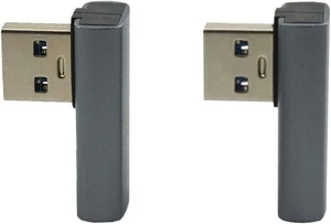 90 Degree USB 3.1 Adapter Left and Right Corner USB A Male/Female Converter Extender Compatible with laptops PCs USB A Chargers Power Banks etc. (2-Pack) 90 Degree USB 3.1 Adapter Left and Right Corner USB A Male/Female Converter Extender Compatible with laptops PCs USB A Chargers Power Banks etc. (2-Pack)
