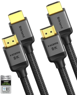 Certified HDMI 2.1 Cable 2-Pack 6.6FT 48Gbps 10K HDR Braided Cord Certified HDMI 2.1 Cable 2-Pack 6.6FT 48Gbps 10K HDR Braided Cord