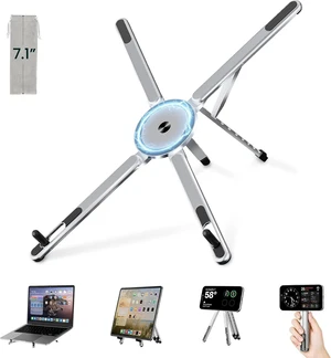 4-in-1 Aluminum Portable Laptop Stand Magnetic Phone Holder 4-in-1 Aluminum Portable Laptop Stand Magnetic Phone Holder
