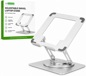 Swivel Laptop Stand for Desk 360 Riser Arctic Silver Swivel Laptop Stand for Desk 360 Riser Arctic Silver