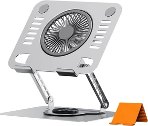 360°Rotatable Laptop Stand for Desk with Cooling Fan Metal Laptop Riser Fits 10-17Inch Laptops 360°Rotatable Laptop Stand for Desk with Cooling Fan Metal Laptop Riser Fits 10-17Inch Laptops
