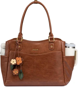 Laptop Bag for Women Vintage Work Tote Teacher Bag with Pendant