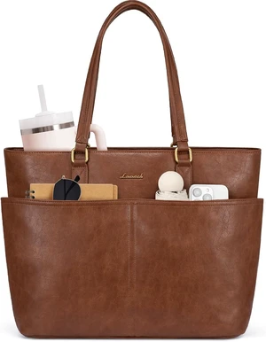 Work Tote Bags for Women Vintage Leather 15.6 Inch Laptop Bag with Large Cup Holder Teacher Nurse Medical Professional Computer Bag Office Briefcase Handbag Gift Work Tote Bags for Women Vintage Leather 15.6 Inch Laptop Bag with Large Cup Holder Teacher Nurse Medical Professional Computer Bag Office Briefcase Handbag Gift