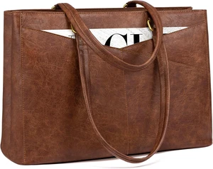Laptop Tote Bag for Women Leather Work Computer Briefcase Bag