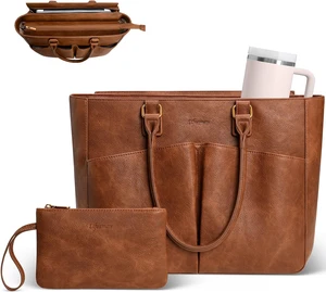 Laptop Tote Bag for Women Leather Work Tote Office Computer Bags