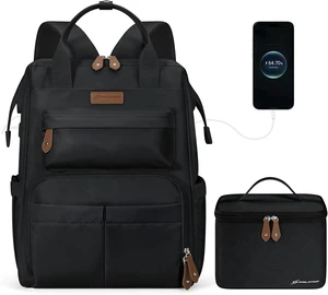 15.6-17.3 Laptop Backpack with Lunch Box Work Bag for Women Men