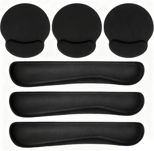 6 Pcs Mouse Pad and Keyboard Wrist Rest - Ergonomic Wrist Pad for Computer Keyboard and Mouse Pad Memory Foam Wrist Support for Comfy Typing (Classic Black) 6 Pcs Mouse Pad and Keyboard Wrist Rest - Ergonomic Wrist Pad for Computer Keyboard and Mouse Pad Memory Foam Wrist Support for Comfy Typing (Classic Black)