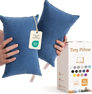 Plush Mini Pillows 11 x 7 Microfiber 2 Pack Denim Blue Plush Mini Pillows 11 x 7 Microfiber 2 Pack Denim Blue