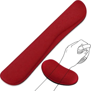 Ergonomic Keyboard Wrist Rest and Mouse Wrist Rest Set Red Ergonomic Keyboard Wrist Rest and Mouse Wrist Rest Set Red