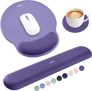 Mouse Pad and Keyboard Wrist Rest 3-in-1 Gel Memory Foam Ergonomic Mouse Pad with Wrist Rest Set Gaming Mousepad Arm Cushion Support for Computer Office Desk Accessories Cute Setup Purple Mouse Pad and Keyboard Wrist Rest 3-in-1 Gel Memory Foam Ergonomic Mouse Pad with Wrist Rest Set Gaming Mousepad Arm Cushion Support for Computer Office Desk Accessories Cute Setup Purple